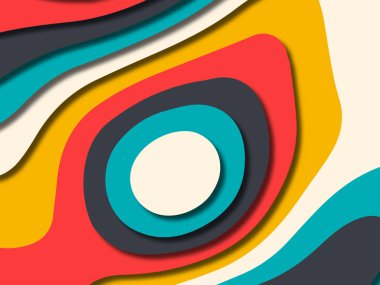 kağıt ile 3D arka plan şekilleri kesim. Soyut kağıt kitap kapağı için şablon arka plan bölmek. Kağıt arka plan kes. Soyut gerçekçi kağıt dekorasyon tasarımı için