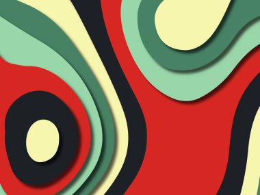 kağıt ile 3D arka plan şekilleri kesim. Soyut kağıt kitap kapağı için şablon arka plan bölmek. Kağıt arka plan kes. Soyut gerçekçi kağıt dekorasyon tasarımı için