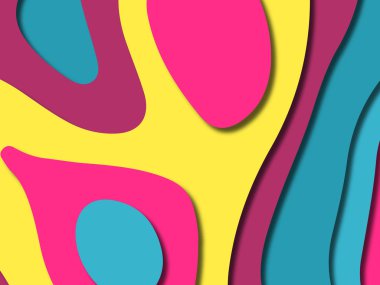 kağıt ile 3D arka plan şekilleri kesim. Soyut kağıt kitap kapağı için şablon arka plan bölmek. Kağıt arka plan kes. Soyut gerçekçi kağıt dekorasyon tasarımı için