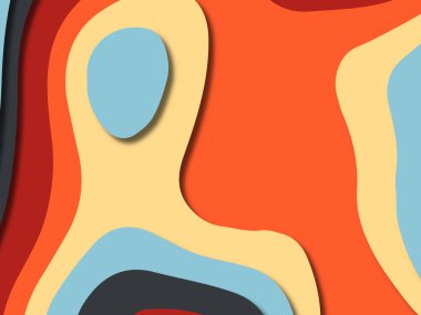 kağıt ile 3D arka plan şekilleri kesim. Soyut kağıt kitap kapağı için şablon arka plan bölmek. Kağıt arka plan kes. Soyut gerçekçi kağıt dekorasyon tasarımı için