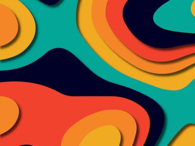 kağıt ile 3D arka plan şekilleri kesim. Soyut kağıt kitap kapağı için şablon arka plan bölmek. Kağıt arka plan kes. Soyut gerçekçi kağıt dekorasyon tasarımı için