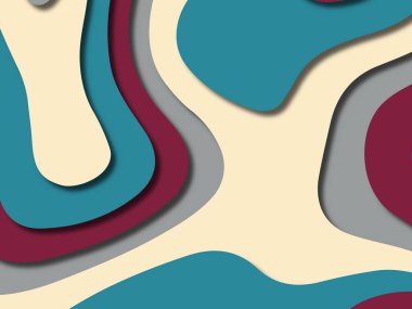 kağıt ile 3D arka plan şekilleri kesim. Soyut kağıt kitap kapağı için şablon arka plan bölmek. Kağıt arka plan kes. Soyut gerçekçi kağıt dekorasyon tasarımı için