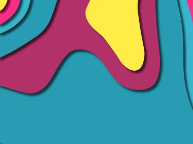 kağıt ile 3D arka plan şekilleri kesim. Soyut kağıt kitap kapağı için şablon arka plan bölmek. Kağıt arka plan kes. Soyut gerçekçi kağıt dekorasyon tasarımı için