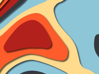 kağıt ile 3D arka plan şekilleri kesim. Soyut kağıt kitap kapağı için şablon arka plan bölmek. Kağıt arka plan kes. Soyut gerçekçi kağıt dekorasyon tasarımı için