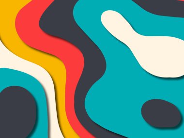 kağıt ile 3D arka plan şekilleri kesim. Soyut kağıt kitap kapağı için şablon arka plan bölmek. Kağıt arka plan kes. Soyut gerçekçi kağıt dekorasyon tasarımı için