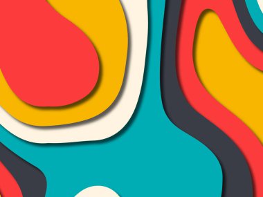 kağıt ile 3D arka plan şekilleri kesim. Soyut kağıt kitap kapağı için şablon arka plan bölmek. Kağıt arka plan kes. Soyut gerçekçi kağıt dekorasyon tasarımı için