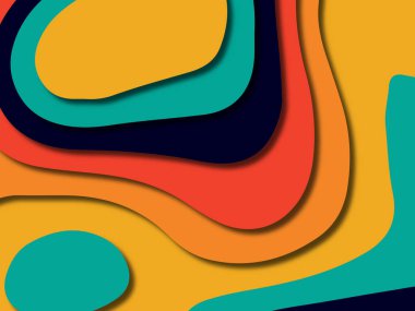 kağıt ile 3D arka plan şekilleri kesim. Soyut kağıt kitap kapağı için şablon arka plan bölmek. Kağıt arka plan kes. Soyut gerçekçi kağıt dekorasyon tasarımı için