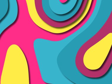 kağıt ile 3D arka plan şekilleri kesim. Soyut kağıt kitap kapağı için şablon arka plan bölmek. Kağıt arka plan kes. Soyut gerçekçi kağıt dekorasyon tasarımı için