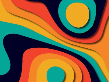 kağıt ile 3D arka plan şekilleri kesim. Soyut kağıt kitap kapağı için şablon arka plan bölmek. Kağıt arka plan kes. Soyut gerçekçi kağıt dekorasyon tasarımı için