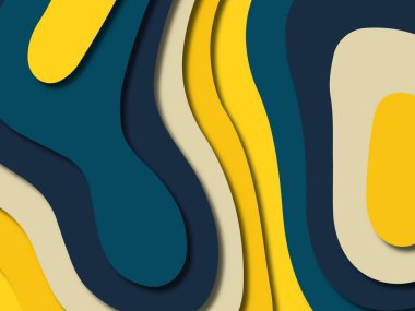 kağıt ile 3D arka plan şekilleri kesim. Soyut kağıt kitap kapağı için şablon arka plan bölmek. Kağıt arka plan kes. Soyut gerçekçi kağıt dekorasyon tasarımı için