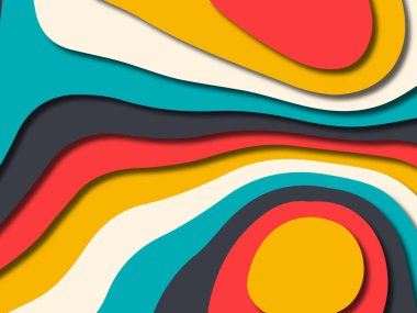 kağıt ile 3D arka plan şekilleri kesim. Soyut kağıt kitap kapağı için şablon arka plan bölmek. Kağıt arka plan kes. Soyut gerçekçi kağıt dekorasyon tasarımı için