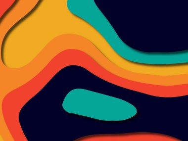 kağıt ile 3D arka plan şekilleri kesim. Soyut kağıt kitap kapağı için şablon arka plan bölmek. Kağıt arka plan kes. Soyut gerçekçi kağıt dekorasyon tasarımı için