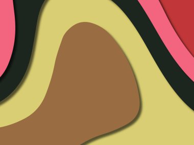 kağıt ile 3D arka plan şekilleri kesim. Soyut kağıt kitap kapağı için şablon arka plan bölmek. Kağıt arka plan kes. Soyut gerçekçi kağıt dekorasyon tasarımı için