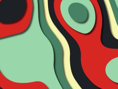 kağıt ile 3D arka plan şekilleri kesim. Soyut kağıt kitap kapağı için şablon arka plan bölmek. Kağıt arka plan kes. Soyut gerçekçi kağıt dekorasyon tasarımı için