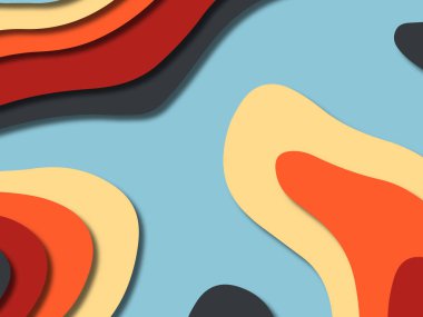 kağıt ile 3D arka plan şekilleri kesim. Soyut kağıt kitap kapağı için şablon arka plan bölmek. Kağıt arka plan kes. Soyut gerçekçi kağıt dekorasyon tasarımı için