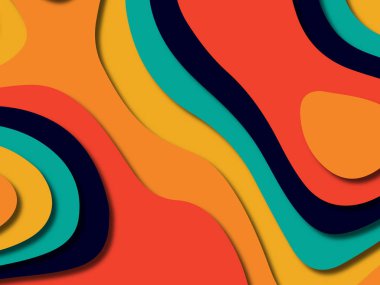 kağıt ile 3D arka plan şekilleri kesim. Soyut kağıt kitap kapağı için şablon arka plan bölmek. Kağıt arka plan kes. Soyut gerçekçi kağıt dekorasyon tasarımı için