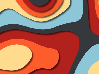 kağıt ile 3D arka plan şekilleri kesim. Soyut kağıt kitap kapağı için şablon arka plan bölmek. Kağıt arka plan kes. Soyut gerçekçi kağıt dekorasyon tasarımı için