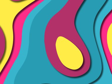 kağıt ile 3D arka plan şekilleri kesim. Soyut kağıt kitap kapağı için şablon arka plan bölmek. Kağıt arka plan kes. Soyut gerçekçi kağıt dekorasyon tasarımı için