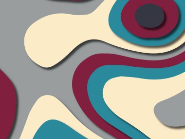 kağıt ile 3D arka plan şekilleri kesim. Soyut kağıt kitap kapağı için şablon arka plan bölmek. Kağıt arka plan kes. Soyut gerçekçi kağıt dekorasyon tasarımı için