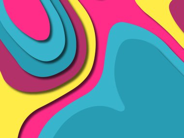 kağıt ile 3D arka plan şekilleri kesim. Soyut kağıt kitap kapağı için şablon arka plan bölmek. Kağıt arka plan kes. Soyut gerçekçi kağıt dekorasyon tasarımı için