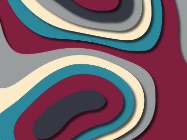 kağıt ile 3D arka plan şekilleri kesim. Soyut kağıt kitap kapağı için şablon arka plan bölmek. Kağıt arka plan kes. Soyut gerçekçi kağıt dekorasyon tasarımı için