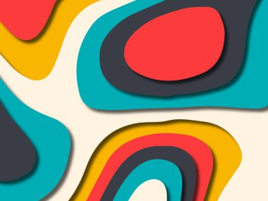 kağıt ile 3D arka plan şekilleri kesim. Soyut kağıt kitap kapağı için şablon arka plan bölmek. Kağıt arka plan kes. Soyut gerçekçi kağıt dekorasyon tasarımı için