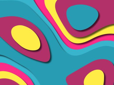 kağıt ile 3D arka plan şekilleri kesim. Soyut kağıt kitap kapağı için şablon arka plan bölmek. Kağıt arka plan kes. Soyut gerçekçi kağıt dekorasyon tasarımı için