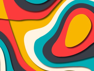 kağıt ile 3D arka plan şekilleri kesim. Soyut kağıt kitap kapağı için şablon arka plan bölmek. Kağıt arka plan kes. Soyut gerçekçi kağıt dekorasyon tasarımı için