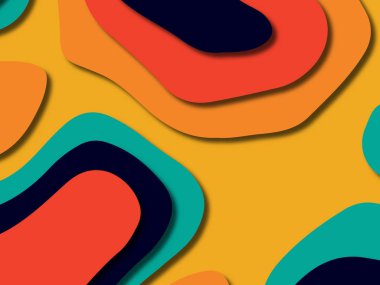 kağıt ile 3D arka plan şekilleri kesim. Soyut kağıt kitap kapağı için şablon arka plan bölmek. Kağıt arka plan kes. Soyut gerçekçi kağıt dekorasyon tasarımı için