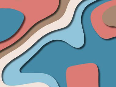 kağıt ile 3D arka plan şekilleri kesim. Soyut kağıt kitap kapağı için şablon arka plan bölmek. Kağıt arka plan kes. Soyut gerçekçi kağıt dekorasyon tasarımı için