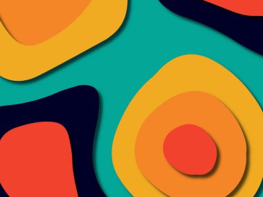 kağıt ile 3D arka plan şekilleri kesim. Soyut kağıt kitap kapağı için şablon arka plan bölmek. Kağıt arka plan kes. Soyut gerçekçi kağıt dekorasyon tasarımı için