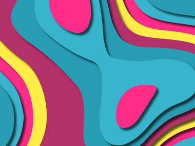 kağıt ile 3D arka plan şekilleri kesim. Soyut kağıt kitap kapağı için şablon arka plan bölmek. Kağıt arka plan kes. Soyut gerçekçi kağıt dekorasyon tasarımı için