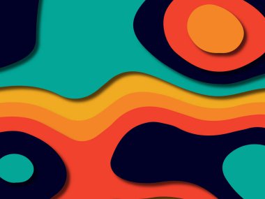 kağıt ile 3D arka plan şekilleri kesim. Soyut kağıt kitap kapağı için şablon arka plan bölmek. Kağıt arka plan kes. Soyut gerçekçi kağıt dekorasyon tasarımı için