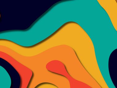 kağıt ile 3D arka plan şekilleri kesim. Soyut kağıt kitap kapağı için şablon arka plan bölmek. Kağıt arka plan kes. Soyut gerçekçi kağıt dekorasyon tasarımı için