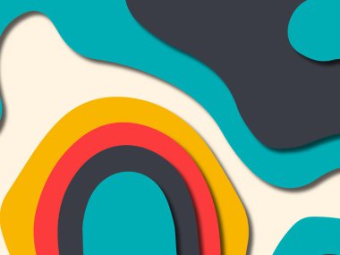 kağıt ile 3D arka plan şekilleri kesim. Soyut kağıt kitap kapağı için şablon arka plan bölmek. Kağıt arka plan kes. Soyut gerçekçi kağıt dekorasyon tasarımı için