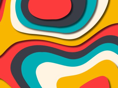 kağıt ile 3D arka plan şekilleri kesim. Soyut kağıt kitap kapağı için şablon arka plan bölmek. Kağıt arka plan kes. Soyut gerçekçi kağıt dekorasyon tasarımı için