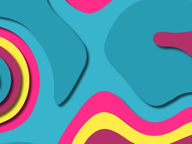 kağıt ile 3D arka plan şekilleri kesim. Soyut kağıt kitap kapağı için şablon arka plan bölmek. Kağıt arka plan kes. Soyut gerçekçi kağıt dekorasyon tasarımı için