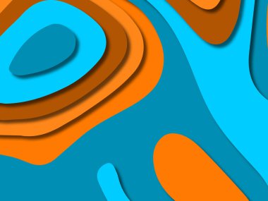 kağıt ile 3D arka plan şekilleri kesim. Soyut kağıt kitap kapağı için şablon arka plan bölmek. Kağıt arka plan kes. Soyut gerçekçi kağıt dekorasyon tasarımı için