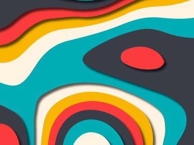 kağıt ile 3D arka plan şekilleri kesim. Soyut kağıt kitap kapağı için şablon arka plan bölmek. Kağıt arka plan kes. Soyut gerçekçi kağıt dekorasyon tasarımı için