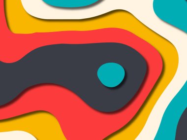 kağıt ile 3D arka plan şekilleri kesim. Soyut kağıt kitap kapağı için şablon arka plan bölmek. Kağıt arka plan kes. Soyut gerçekçi kağıt dekorasyon tasarımı için