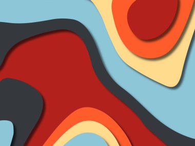 kağıt ile 3D arka plan şekilleri kesim. Soyut kağıt kitap kapağı için şablon arka plan bölmek. Kağıt arka plan kes. Soyut gerçekçi kağıt dekorasyon tasarımı için