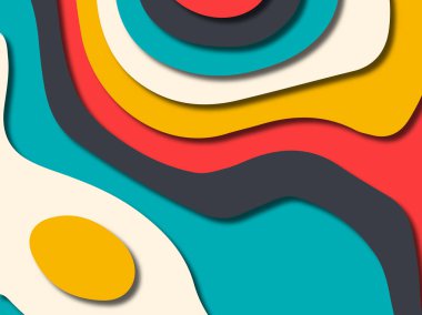 kağıt ile 3D arka plan şekilleri kesim. Soyut kağıt kitap kapağı için şablon arka plan bölmek. Kağıt arka plan kes. Soyut gerçekçi kağıt dekorasyon tasarımı için