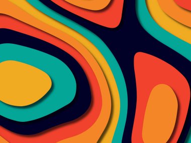 kağıt ile 3D arka plan şekilleri kesim. Soyut kağıt kitap kapağı için şablon arka plan bölmek. Kağıt arka plan kes. Soyut gerçekçi kağıt dekorasyon tasarımı için