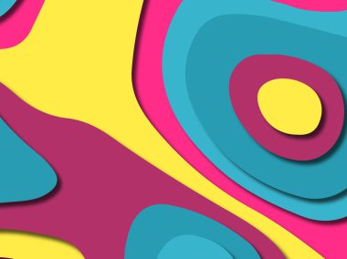 kağıt ile 3D arka plan şekilleri kesim. Soyut kağıt kitap kapağı için şablon arka plan bölmek. Kağıt arka plan kes. Soyut gerçekçi kağıt dekorasyon tasarımı için