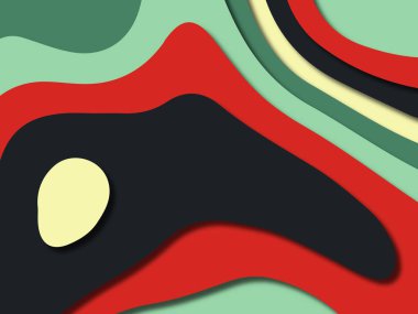 kağıt ile 3D arka plan şekilleri kesim. Soyut kağıt kitap kapağı için şablon arka plan bölmek. Kağıt arka plan kes. Soyut gerçekçi kağıt dekorasyon tasarımı için