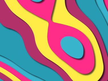 kağıt ile 3D arka plan şekilleri kesim. Soyut kağıt kitap kapağı için şablon arka plan bölmek. Kağıt arka plan kes. Soyut gerçekçi kağıt dekorasyon tasarımı için