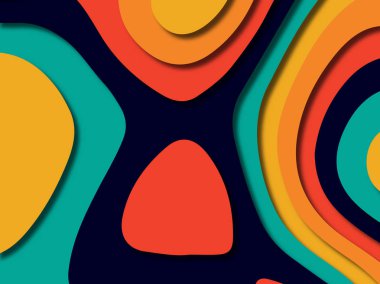 kağıt ile 3D arka plan şekilleri kesim. Soyut kağıt kitap kapağı için şablon arka plan bölmek. Kağıt arka plan kes. Soyut gerçekçi kağıt dekorasyon tasarımı için