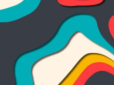 kağıt ile 3D arka plan şekilleri kesim. Soyut kağıt kitap kapağı için şablon arka plan bölmek. Kağıt arka plan kes. Soyut gerçekçi kağıt dekorasyon tasarımı için