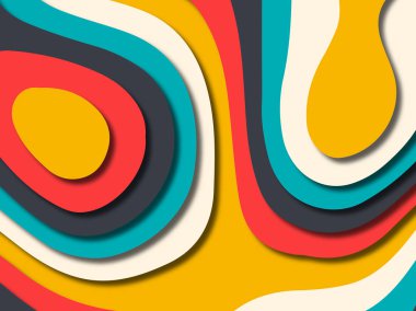 kağıt ile 3D arka plan şekilleri kesim. Soyut kağıt kitap kapağı için şablon arka plan bölmek. Kağıt arka plan kes. Soyut gerçekçi kağıt dekorasyon tasarımı için