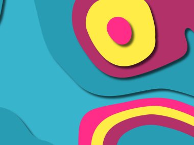 kağıt ile 3D arka plan şekilleri kesim. Soyut kağıt kitap kapağı için şablon arka plan bölmek. Kağıt arka plan kes. Soyut gerçekçi kağıt dekorasyon tasarımı için